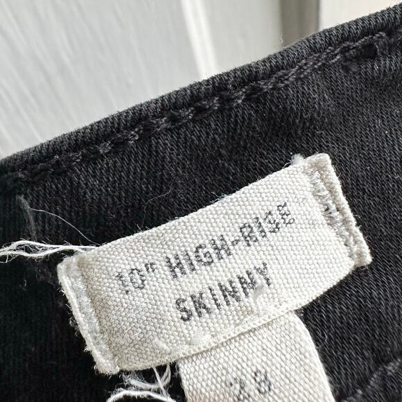 Madewell 10" High Rise Skinny Jeans Berkeley Black Button Through Edition - Picture 8 of 10